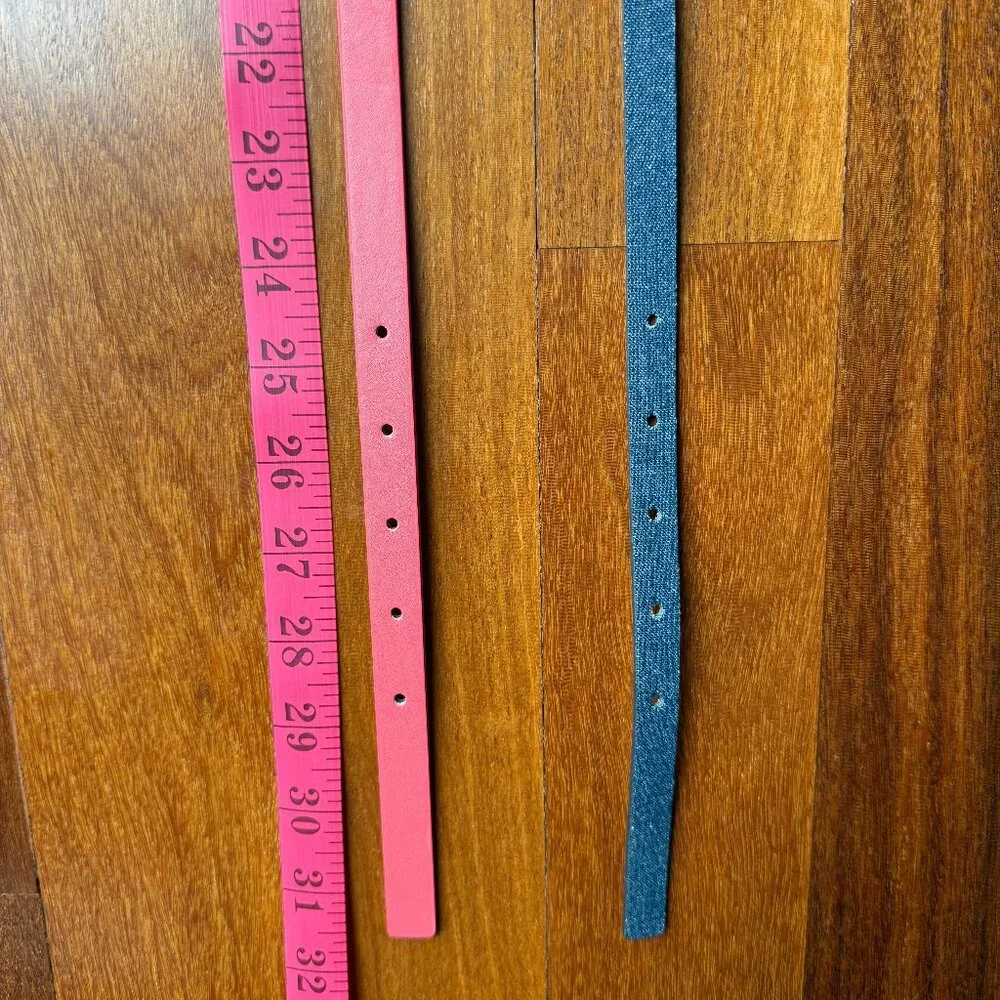 Two Girls Belts - Salmon (pinkish) & Denim Blue - Sz L